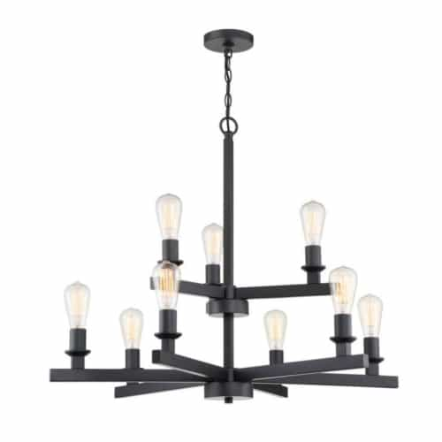 Craftmade Chicago Chandelier Fixture w/o Bulbs, 9 Lights, E26, Flat Black