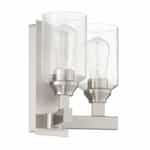 Chicago Vanity Light Fixture w/o Bulbs, 2 Lights, E26, Polished Nickel