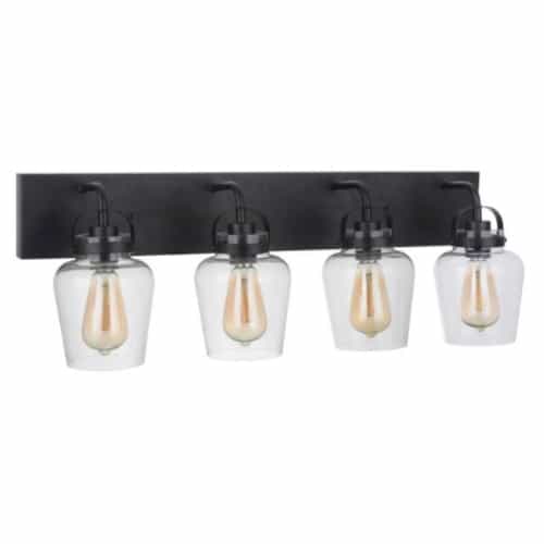 Craftmade Trystan Vanity Light Fixture w/o Bulbs, 4 Lights, E26, Flat Black