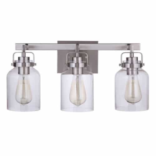 Craftmade Foxwood Vanity Light Fixture w/o Bulbs, 3 Lights, E26, Polished Nickel