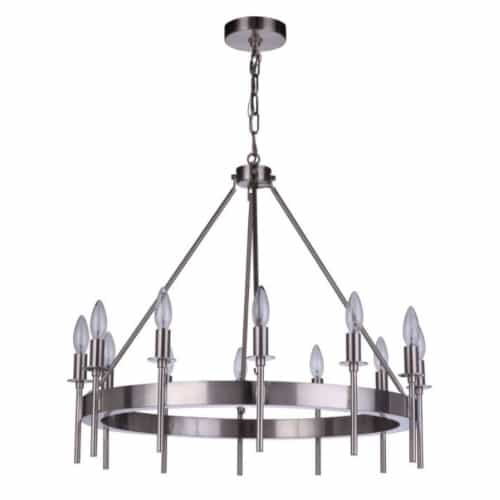 Craftmade Larrson Chandelier Fixture w/o Bulbs, 12 Lights, E12, Polished Nickel