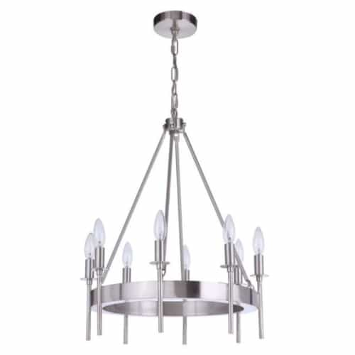 Craftmade Larrson Chandelier Fixture w/o Bulbs, 8 Lights, E12, Polished Nickel