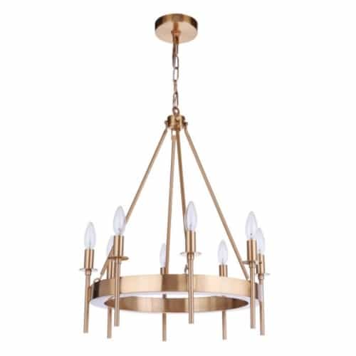 Craftmade Larrson Chandelier Fixture w/o Bulbs, 8 Lights, E12, Satin Brass