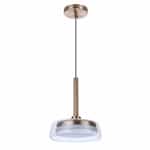 10W LED Centric Pendant Light, Dimmable, 600 lm, 3000K, Satin Brass