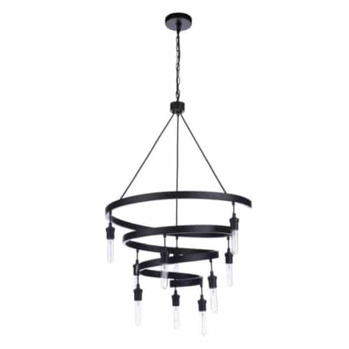 Craftmade Tranquil Chandelier Fixture w/o Bulbs, 10 Lights, E26, Flat Black