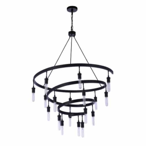 Craftmade Tranquil Chandelier Fixture w/o Bulbs, 18 Lights, E26, Flat Black