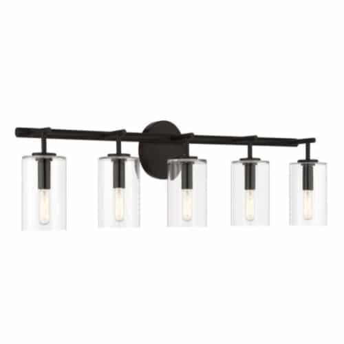 Craftmade Hailie Vanity Light Fixture w/o Bulbs, 5 Lights, E12, Flat Black