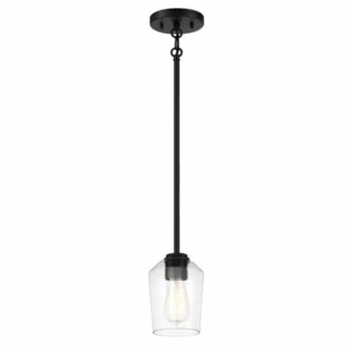 Craftmade Shayna Mini Pendant Fixture w/o Bulb, 1 Light, E26, Flat Black