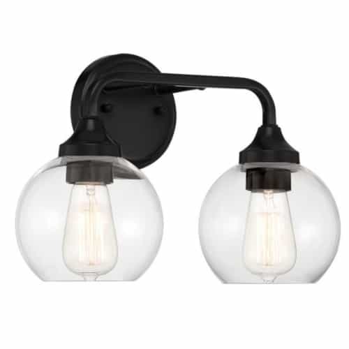 Craftmade Glenda Vanity Light Fixture w/o Bulbs, 2 Lights, E26, Flat Black