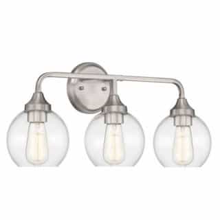 Glenda Vanity Light Fixture w/o Bulbs, 3 Lights, E26, Polished Nickel