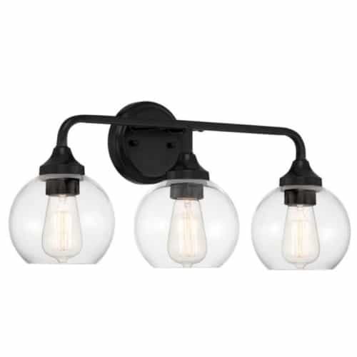Craftmade Glenda Vanity Light Fixture w/o Bulbs, 3 Lights, E26, Flat Black