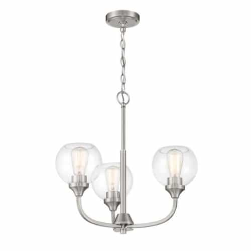 Craftmade Glenda Chandelier Fixture w/o Bulbs, 3 Lights, E26, Polished Nickel