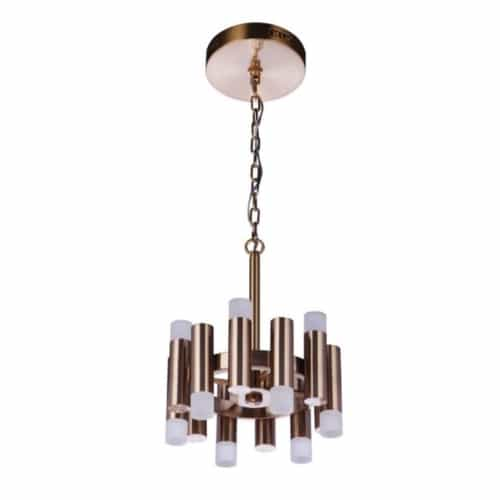 Craftmade 36W LED Simple Lux Semi Flush Mount, 12 Lights, 3000K, Satin Brass