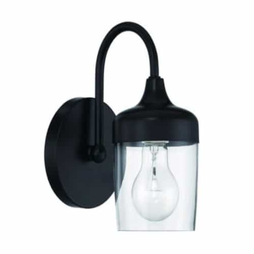 Craftmade Wrenn Wall Sconce Fixture w/o Bulb, 1 Light, E26, Flat Black