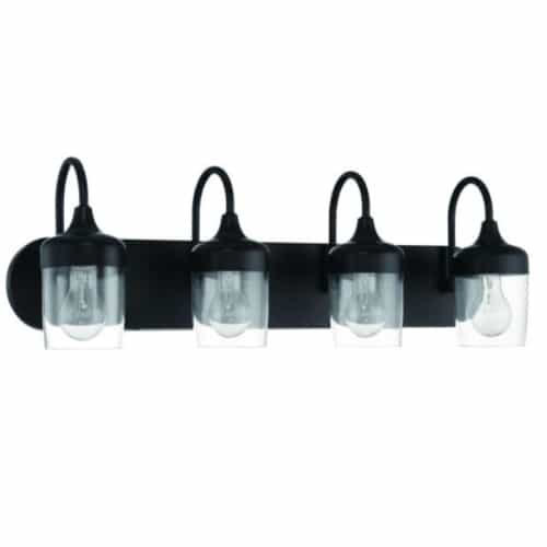 Craftmade Wrenn Vanity Light Fixture w/o Bulbs, 4 Lights, E26, Flat Black