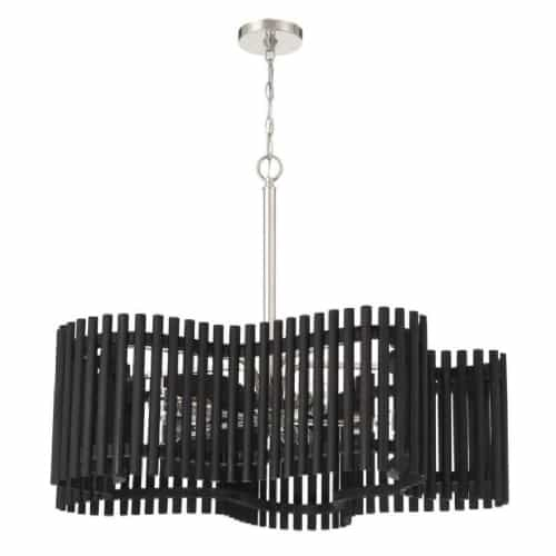 Craftmade Freeform Large Chandelier w/o Bulbs, 5 Lights, Nickel/Black Walnut