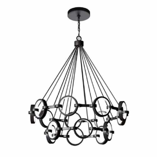 Craftmade 75W LED Context Chandelier, 15 Lights, Dim, 2700 lm, 3000K, Flat Black