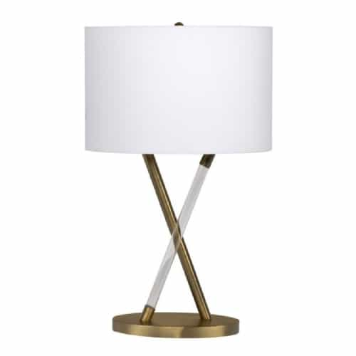 Craftmade Acrylic and Metal Base Table Lamp Fixture w/o Bulb, E26, White/Brass