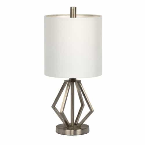 Craftmade Indoor Metal Base Table Lamp Fixture w/o Bulb, White/Nickel