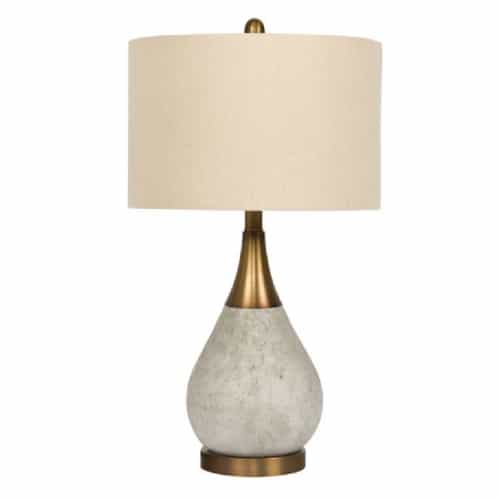 Craftmade Concrete and Metal Base Table Lamp Fixture w/o Bulb, Antique Brass