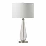 Glass and Metal Base Table Lamp Fixture w/o Bulb, Polished Nickel
