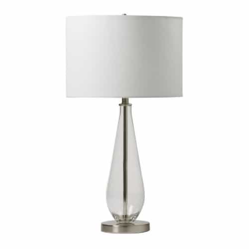 Craftmade Glass and Metal Base Table Lamp Fixture w/o Bulb, Polished Nickel