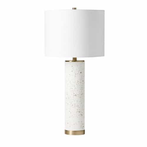 Craftmade Concrete and Metal Base Table Lamp Fixture w/o Bulb, White/Brass