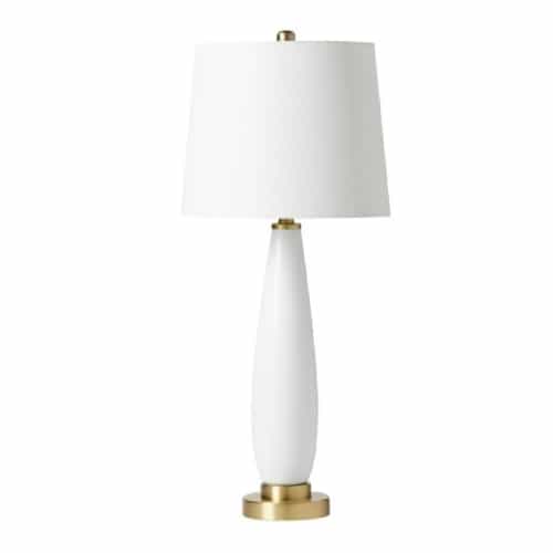 Craftmade Glass and Metal Base Table Lamp Fixture w/o Bulb, White/Brass