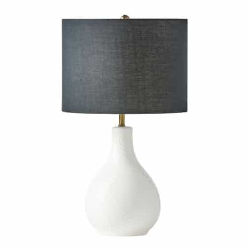 Craftmade Ceramic Base Table Lamp Fixture w/o Bulb, E26, Black/White