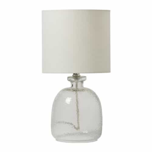 Craftmade Textured Clear Glass Base Table Lamp Fixture w/o Bulb, White/Nickel