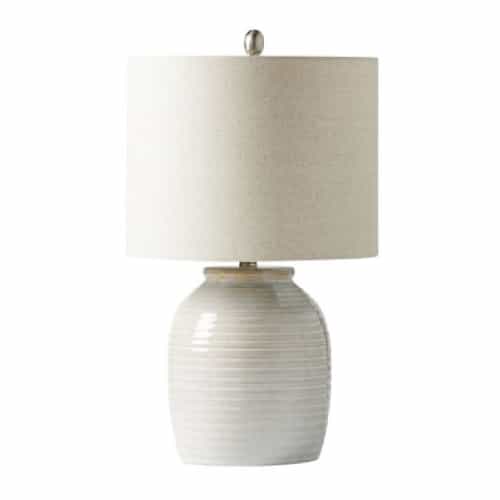 Craftmade Ceramic Base Table Lamp Fixture w/o Bulb, E26, White/Nickel
