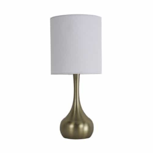 Craftmade Metal Base Table Lamp Fixture w/o Bulb, E26, White/Satin Brass