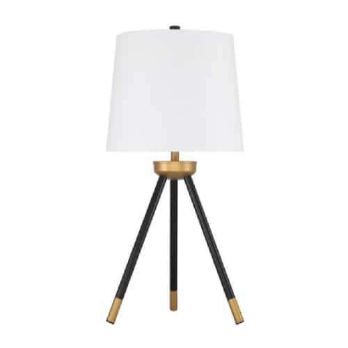 Craftmade Metal Tri-Pod Base Table Lamp Fixture w/o Bulb, Black/Gold, 2-Pack