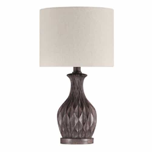 Craftmade Resin Base Carved Table Lamp Fixture w/o Bulb, E26, Painted Brown