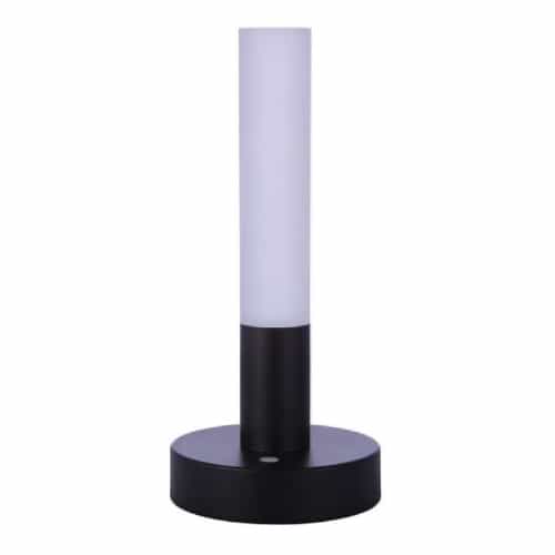 Craftmade 5W LED Indoor Rechargeable Cylinder Table Lamp, Dim, 3000K, Flat Black