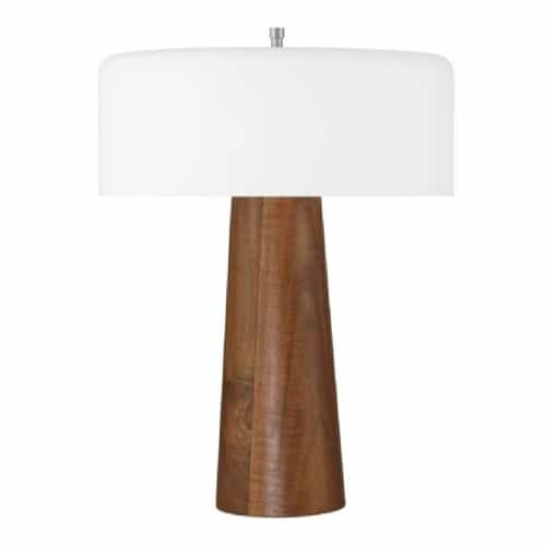 Craftmade 9W LED Indoor Corded Table Lamp, Dim, 360 lm, 2700K, Walnut