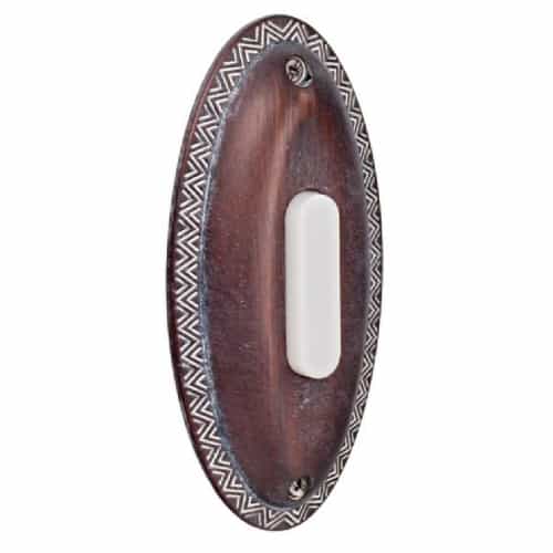 Craftmade 0.2W LED Designer Ornate Oval Lighted Push Button, Rustic Brick