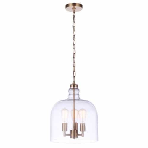 Craftmade Jackson Pendant Light Fixture w/o Bulbs, 3 Lights, E26, Satin Brass