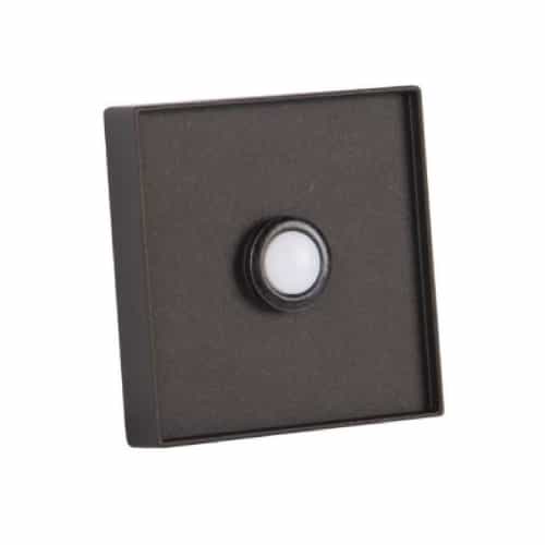 Craftmade 0.2W LED Square Recessed Lighted Push Button, Flat Black