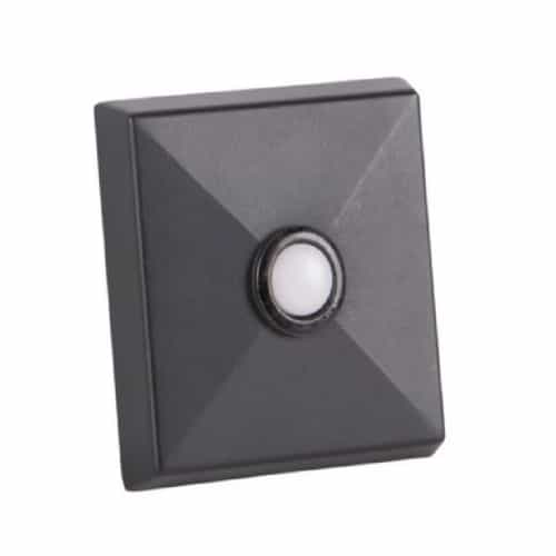 Craftmade 0.2W LED Square Tent Lighted Push Button, Flat Black