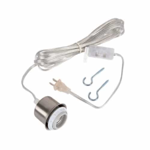 Craftmade Swag Hardware Kit w/ 15-ft Silver Cord & Socket, E26, Polished Nickel