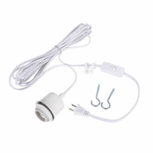 Craftmade Swag Hardware Kit w/ 15-ft Silver Cord & Socket, E26, White