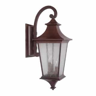 Argent Outdoor Lantern Wall Sconce w/o Bulb, 3 Light, E12, Aged Bronze