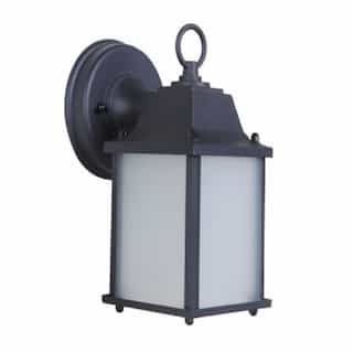 9W LED Coach Outdoor Wall Sconce, Non-Dim, 3000K, Black/Frosted