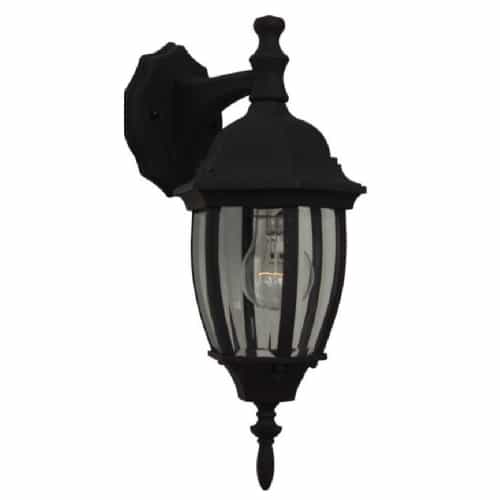 Craftmade Small Bent Glass Cast Outdoor Wall Sconce w/o Bulb, Textured Black