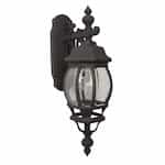 Small French Style Outdoor Wall Sconce w/o Bulb, E26, Textured Black