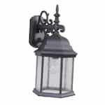 Large Outdoor Hex Style Wall Sconce w/o Bulb, E26, Textured Black