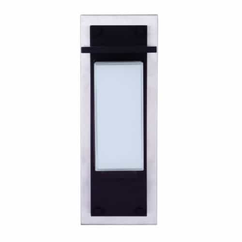 Craftmade 10W LED Heights Outdoor Wall Sconce, Dim, 500lm, 3000K, Midnight/Steel