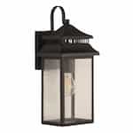 Crossbend Outdoor Lantern Wall Sconce w/o Bulb, E26, Textured Black