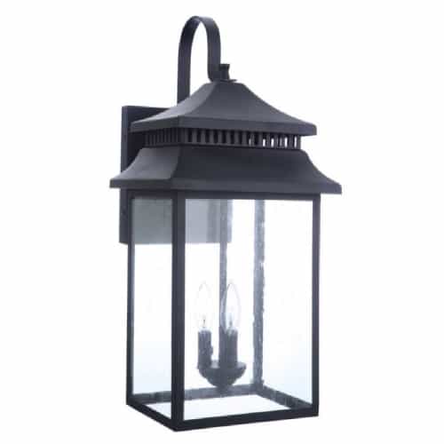Craftmade X-Large Crossbend Outdoor Wall Sconce w/o Bulb, E12, Textured Black